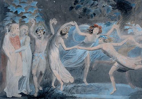 William Blake Oberon, Titania and Puck with Fairies Dancing oil painting picture